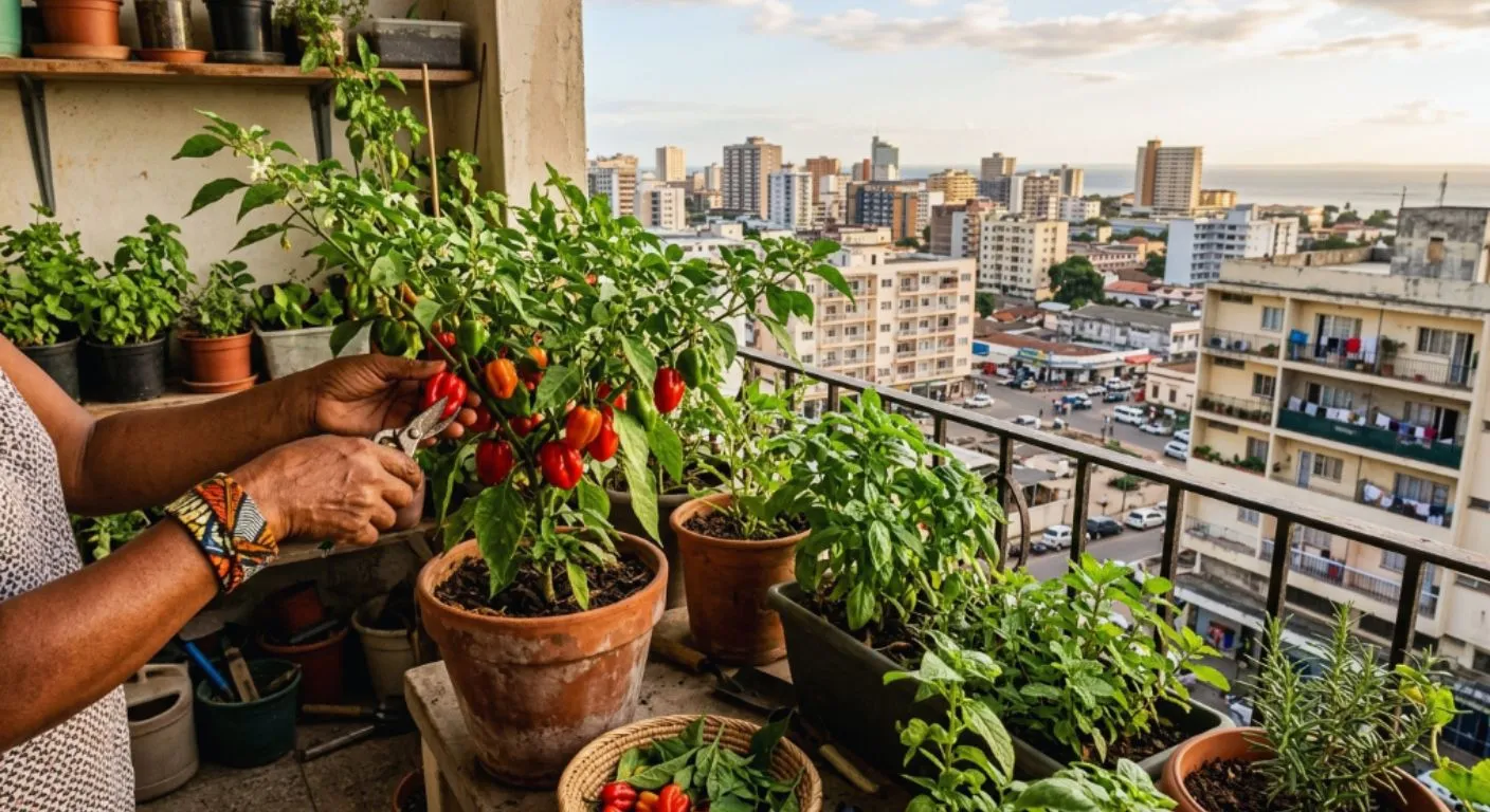 Produção de Pimento e Piri-Piri em Recipientes: Guia para Apartamentos em Maputo
